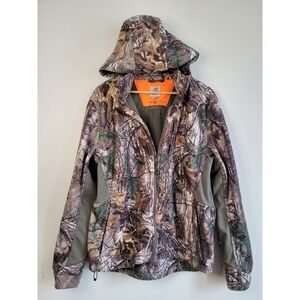 Carhartt Realtree Xtra Camo Hooded Jacket Womens Large Full Zip Outwork Outhunt